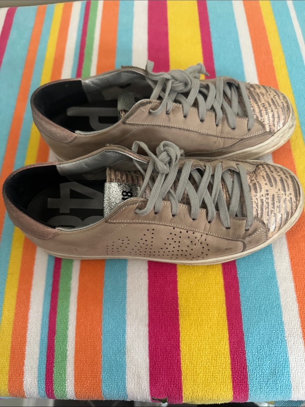 Women's P448 Sneakers with Pink Metallic Toe